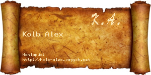 Kolb Alex névjegykártya