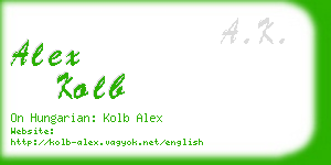 alex kolb business card